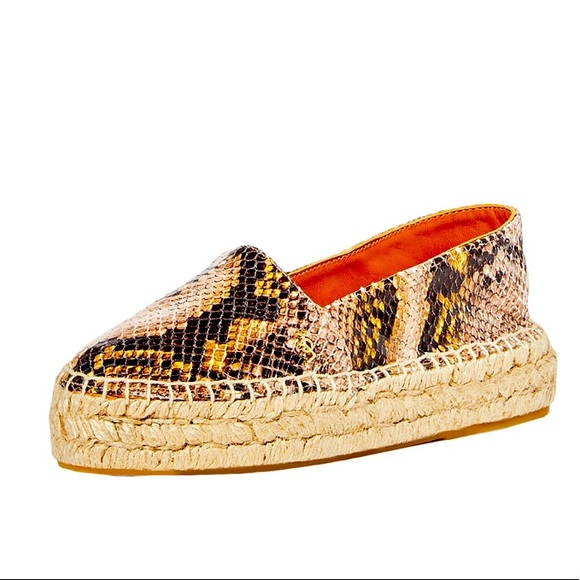 Kurt Geiger Morella LeatherSnake Print Espadrilles - Picture 1 of 8